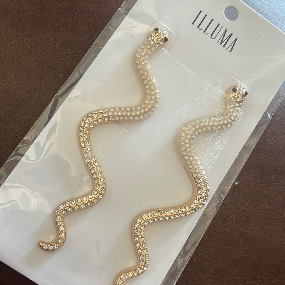 Snake embellished earrings
